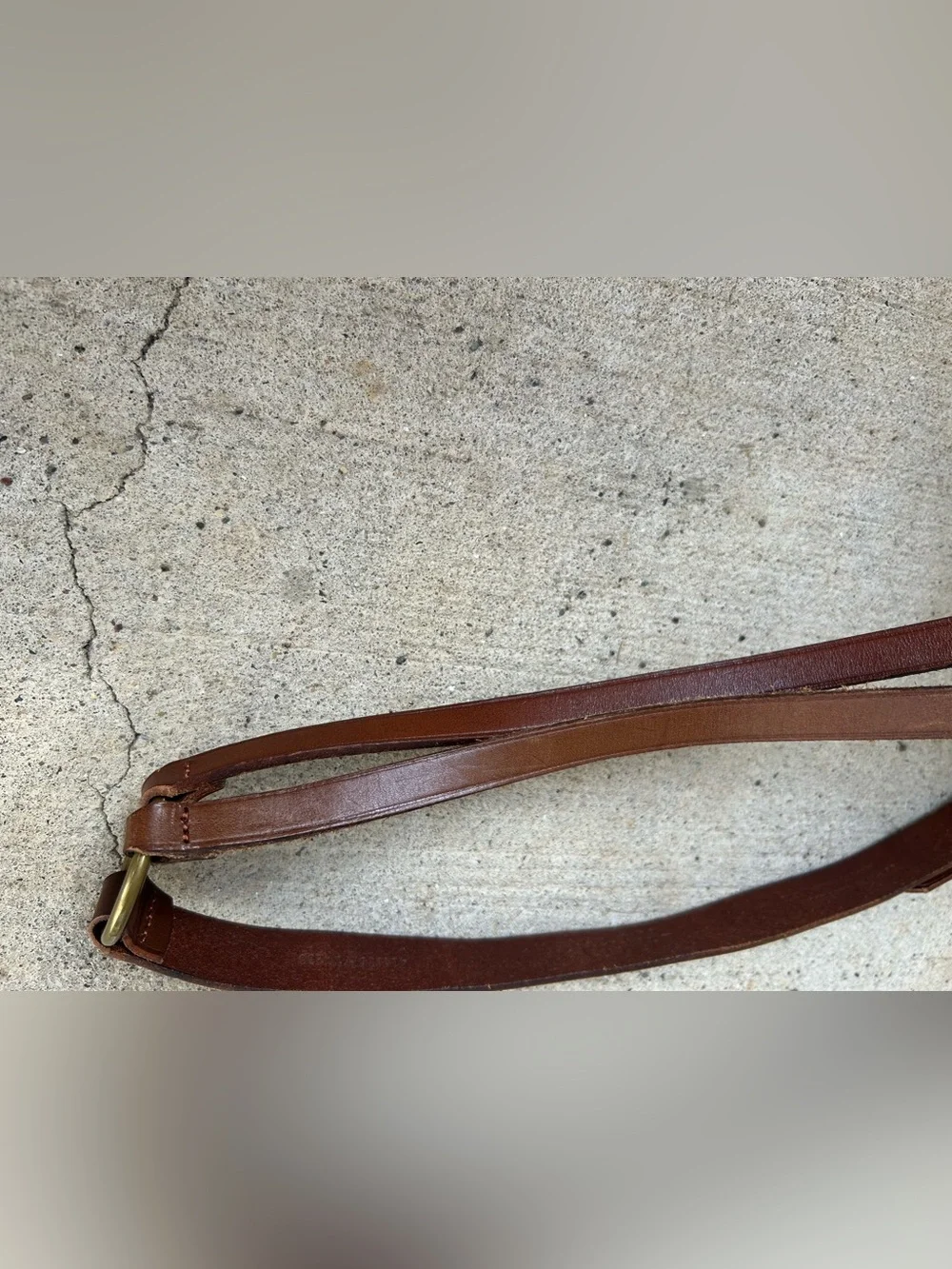 Vintage Lauren Ralph Lauren Equestrian Style Brown Leather Belt with Gold Buckle